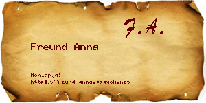 Freund Anna névjegykártya