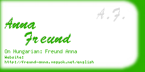 anna freund business card